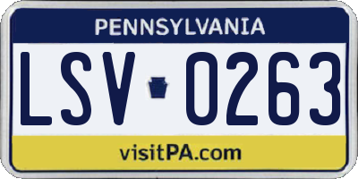 PA license plate LSV0263