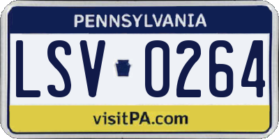 PA license plate LSV0264