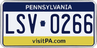 PA license plate LSV0266