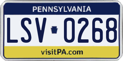 PA license plate LSV0268