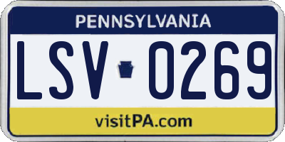 PA license plate LSV0269