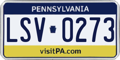 PA license plate LSV0273