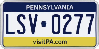 PA license plate LSV0277