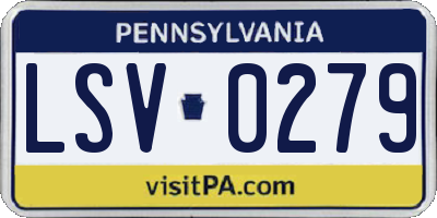 PA license plate LSV0279