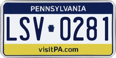 PA license plate LSV0281