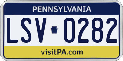 PA license plate LSV0282