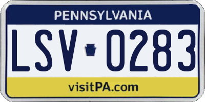 PA license plate LSV0283