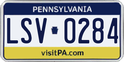 PA license plate LSV0284