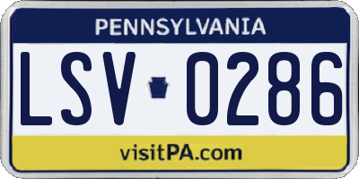 PA license plate LSV0286