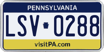 PA license plate LSV0288