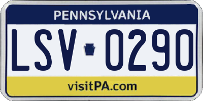 PA license plate LSV0290
