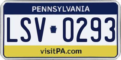 PA license plate LSV0293
