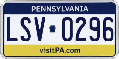 PA license plate LSV0296