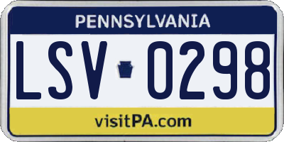 PA license plate LSV0298