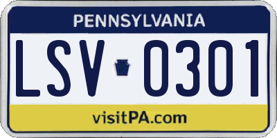 PA license plate LSV0301