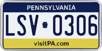 PA license plate LSV0306