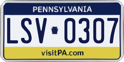 PA license plate LSV0307