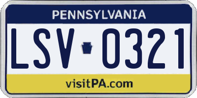 PA license plate LSV0321