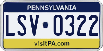 PA license plate LSV0322