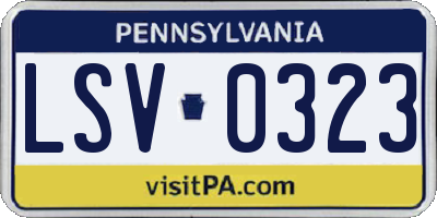 PA license plate LSV0323