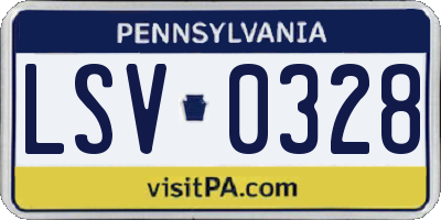 PA license plate LSV0328