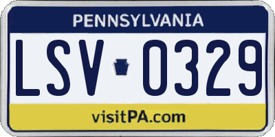PA license plate LSV0329