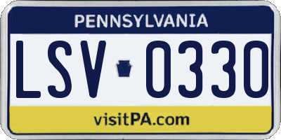 PA license plate LSV0330