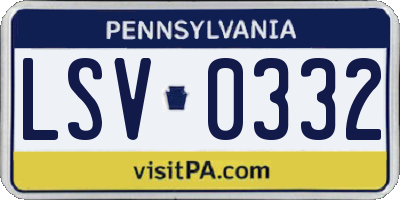 PA license plate LSV0332