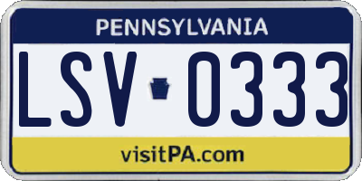 PA license plate LSV0333