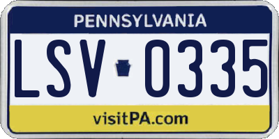 PA license plate LSV0335