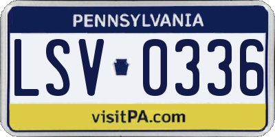 PA license plate LSV0336