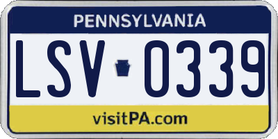 PA license plate LSV0339