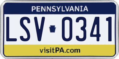 PA license plate LSV0341