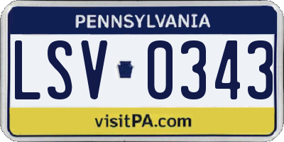 PA license plate LSV0343