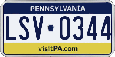 PA license plate LSV0344