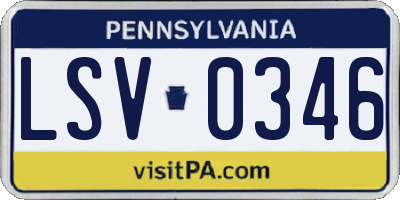 PA license plate LSV0346