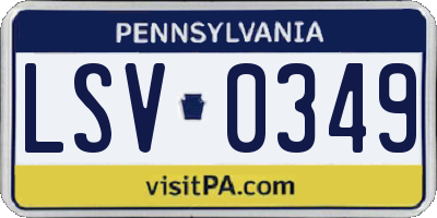 PA license plate LSV0349