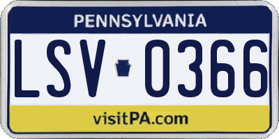 PA license plate LSV0366