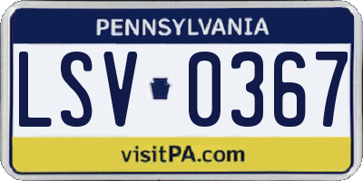 PA license plate LSV0367