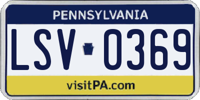 PA license plate LSV0369