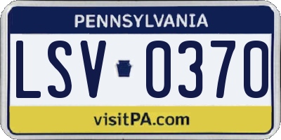 PA license plate LSV0370