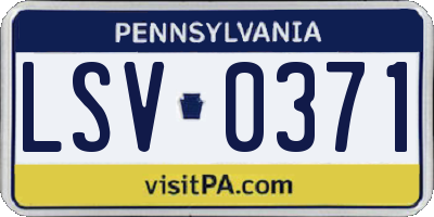 PA license plate LSV0371