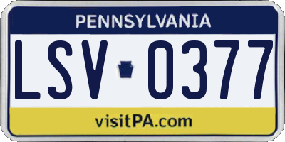 PA license plate LSV0377