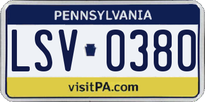 PA license plate LSV0380