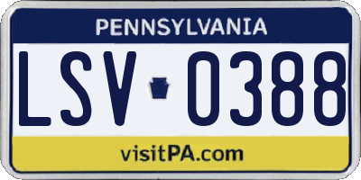 PA license plate LSV0388
