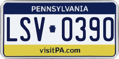 PA license plate LSV0390