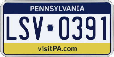 PA license plate LSV0391