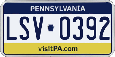 PA license plate LSV0392