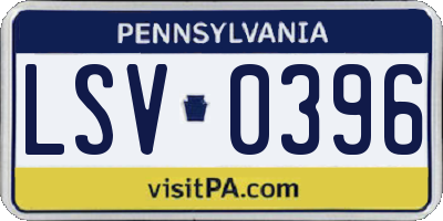 PA license plate LSV0396