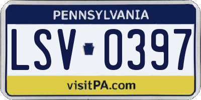 PA license plate LSV0397